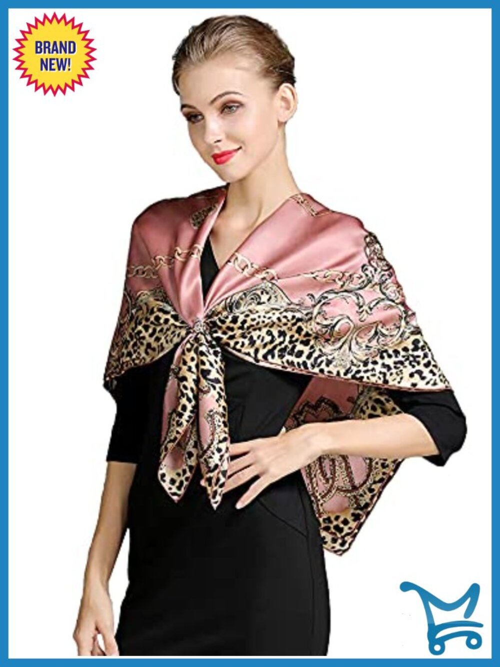 100% Mulberry Silk Large Square Shawl Scarf 43" - Gift Boxed